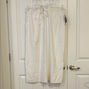 White Drawstring Midi Skirt - Women's Casual Skirt